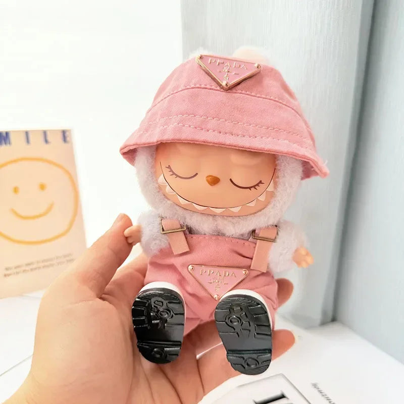 Anime Labubu Doll Clothes Fashion Overalls Labubu Idol V1 V2 Dolls Clothing Accessories 15/17Cm Plush Doll Universal in Stock