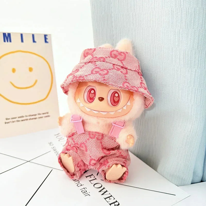 Anime Labubu Doll Clothes Fashion Overalls Labubu Idol V1 V2 Dolls Clothing Accessories 15/17Cm Plush Doll Universal in Stock