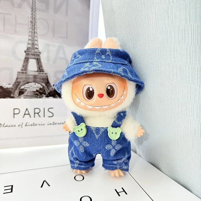 Anime Labubu Doll Clothes Fashion Overalls Labubu Idol V1 V2 Dolls Clothing Accessories 15/17Cm Plush Doll Universal in Stock