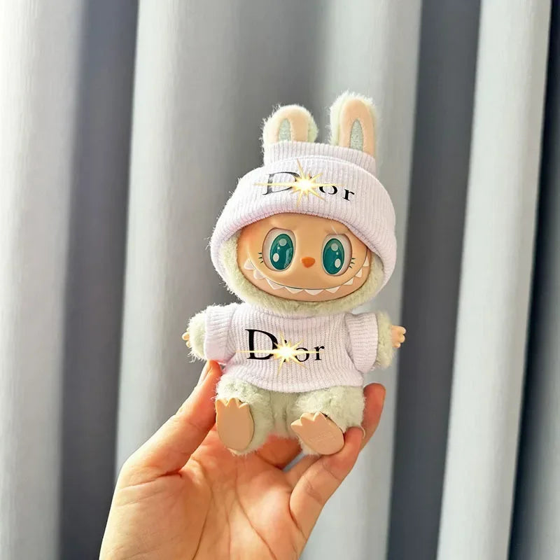 Anime Labubu Doll Clothes Fashion Overalls Labubu Idol V1 V2 Dolls Clothing Accessories 15/17Cm Plush Doll Universal in Stock
