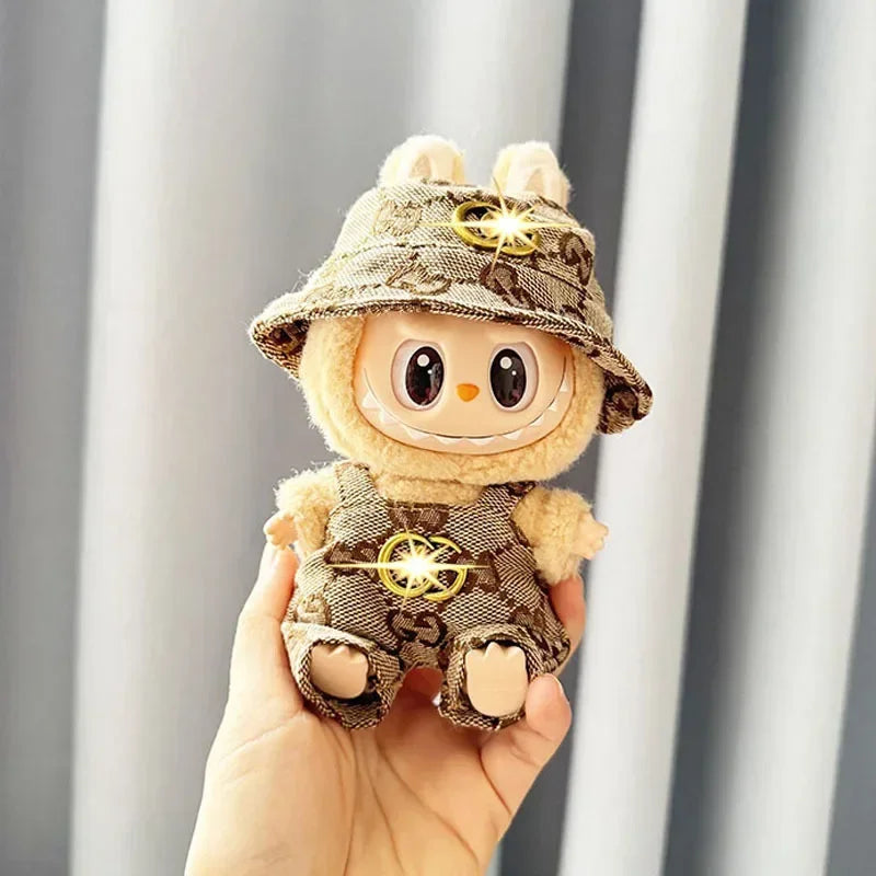 Anime Labubu Doll Clothes Fashion Overalls Labubu Idol V1 V2 Dolls Clothing Accessories 15/17Cm Plush Doll Universal in Stock